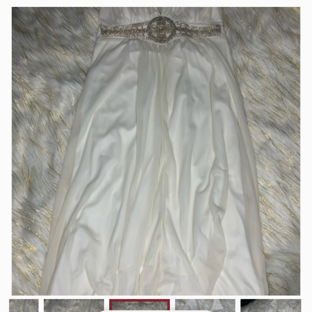 White mid size gown